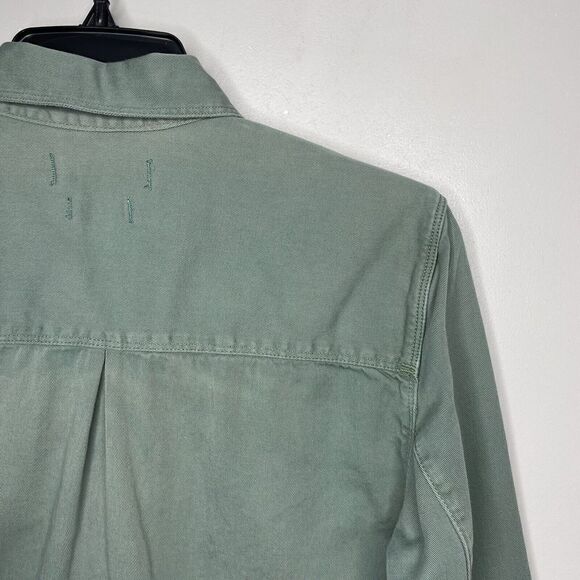 MADEWELL Womens Tomboy Work Shirt Sz S EUC Green Button-Up 100% Cotton 47515 - Picture 10 of 13